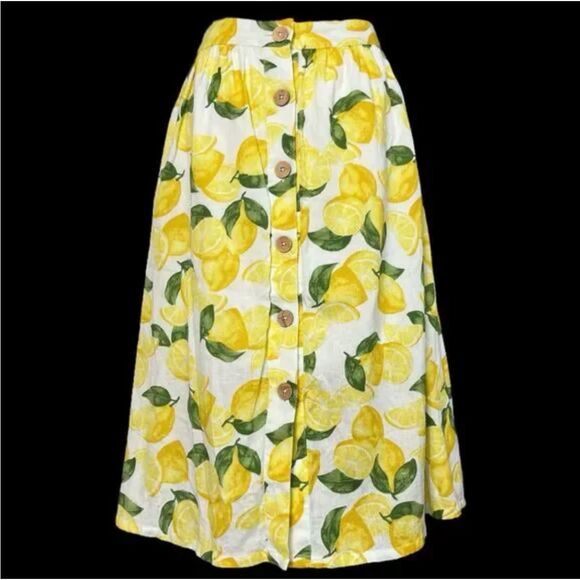 BCBGeneration Lemon Print Midi Skirt - Picture 2 of 6